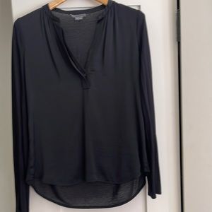 Vince black tunic blouse silk and cotton